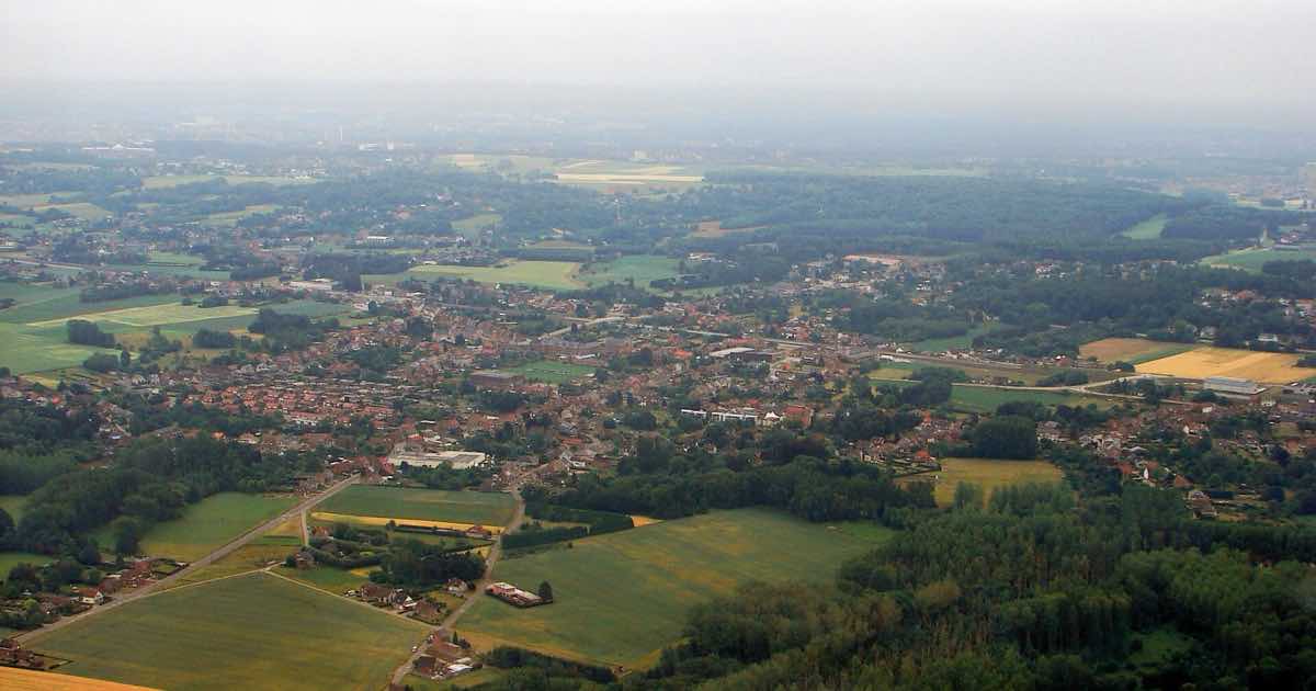 Zicht op Veltem-Beisem (Herent) van bovenaf